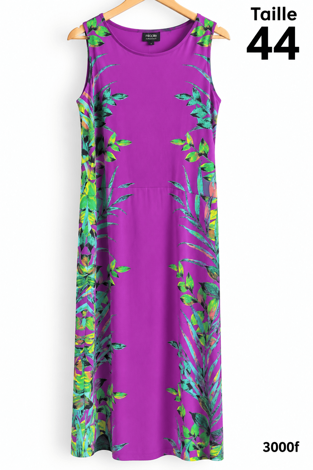 Robe longue sans manches imprimée